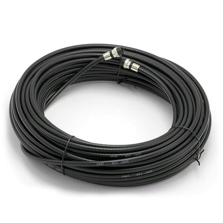 Catv Video - THE CIMPLE CO - 50' Feet, Black RG6 Coaxial Cable | Made in the USA | with rubber booted - weather proof - outdoor rated Connectors, F81 / RF, Digital Coax for CATV, Antenna, Internet, & Satellite