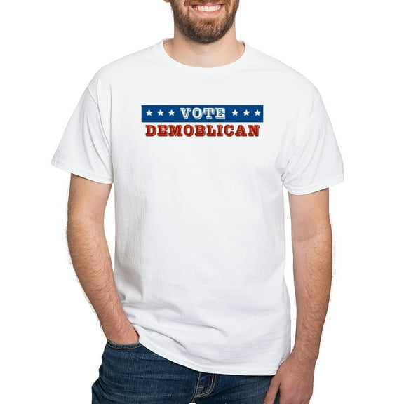 CafePress - Vote Demoblican T Shirt - Men's White Classic Cotton T-Shirts