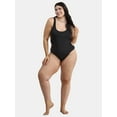 thumbnail image 3 of No Boundaries Women's Ribbed One Piece Swimsuit, Sizes XXS-XXL, 3 of 5