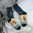 thumbnail image 5 of Cauagu Starry Sky Sleep White Bear Print Crew Socks for Women and Men,Adult Athletic Running Socks 1-Pair Sports Socks Work Gear Socks with Moisture Wicking, 5 of 6