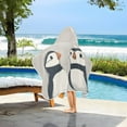 thumbnail image 3 of Yayeee Kids Hooded Towels Toddler Soft Absorbent Beach Bathing Wrap 50" x 23.5", Cute Puffin, 3 of 5