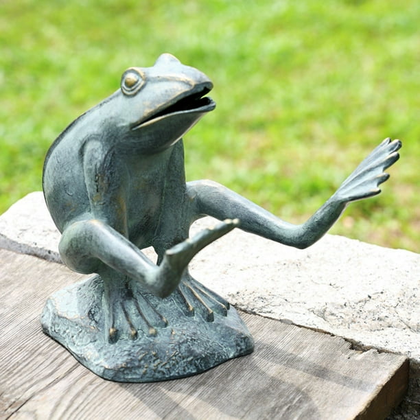 dancing frog garden statue