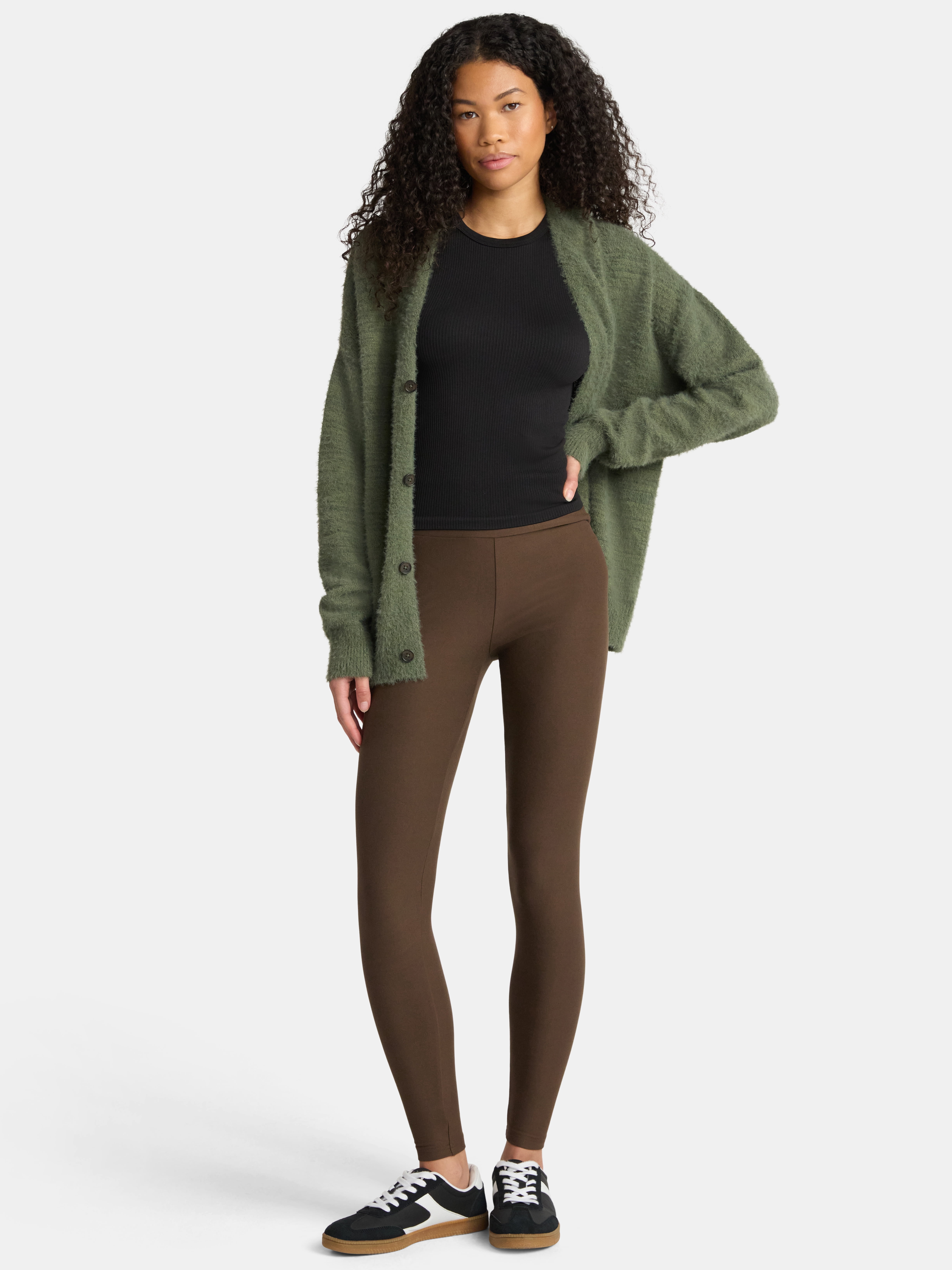 No Boundaries Faux Sueded Ankle Leggings, 27.5”Inseam, 1 or 2-Pack, Women's & Women's Plus Sizes XXS-4X