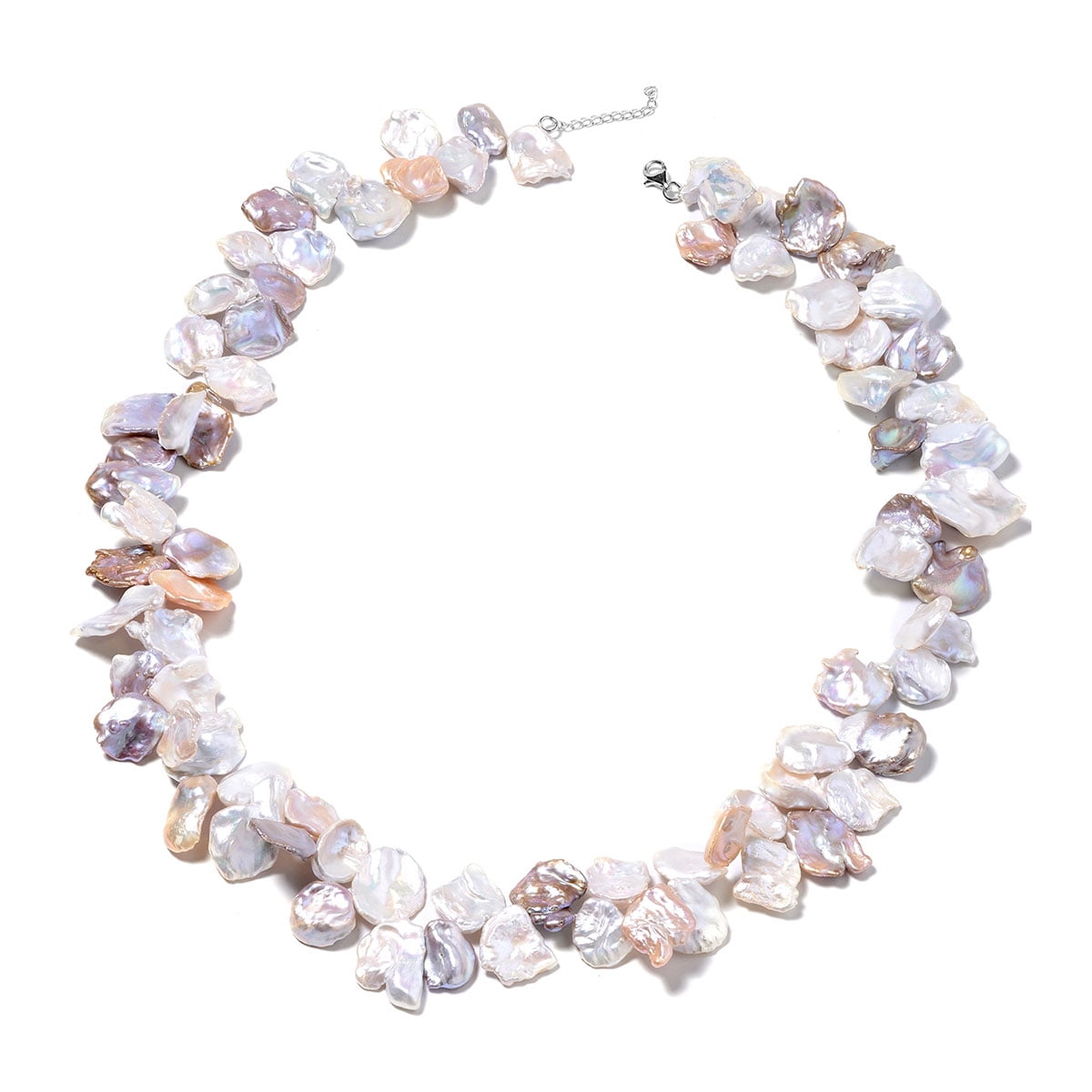 Shop LC Rhodium Plated 925 Sterling Silver Pear Pearl Multi Color