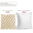 thumbnail image 3 of Nestl Velvet Throw Pillow Covers Solid Square Soft Decorative Pillow Cover for Sofa, 24" x 24", Beige, Pack of 2, 3 of 8