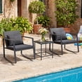 thumbnail image 2 of Gymax 3-Piece Outdoor Rocking Bistro Set Patio Rocking Chairs & Coffee Table Set, 2 of 10