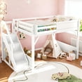 thumbnail image 3 of Full Size Loft Bed with Stairs, Solid Wood Loft Beds Frame with Wardrobe, Gaming Loft Beds Full with Storage Shelf for Teens Adults  (White), 3 of 7