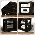 thumbnail image 5 of 70" Fireplace TV Stand with Fireplace Insert and Remote Control, Entertainment Center with Built-in Storage and Adjustable Shelf, Media Console Table Cabinet for Max 70" TV, Living Room, Black, 5 of 8