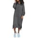 thumbnail image 1 of Vestido largo informal holgado con capucha y bolsillos para mujer - Vestido sudadera de felpa, capucha con cordón, abertura lateral, adecuado para otoño/invierno, tallas S-XXXXXL, 1 of 5