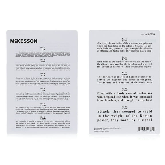 McKesson Vision Screening Card 4-3/4 X 7 Inch 4-3/4 X 7 Inch 63-3054 - (5 Ct)