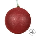 thumbnail image 3 of Vickerman 4" Red Glitter Ball Ornament, 6 per Bag, 3 of 6