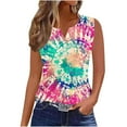 thumbnail image 2 of Nrmvnmi Plus Size Tank Tops for Women V Neck Sleeveless Tie Dye Shirt Casual Summer Solid Color Oversized Tanks Mothers Day Gifts, 2 of 5