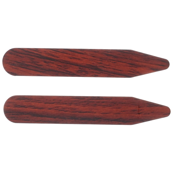 Supvox Light Brown Wooden Collar Stays for Mens Dress Shirts Elegant Wood Grain Design