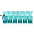 thumbnail image 2 of Set of 6 Hammered Style 15-ounce/430ml Acrylic Glasses Plastic Tumbler,BPA Free,Dishwasher Safe (Teal), 2 of 7