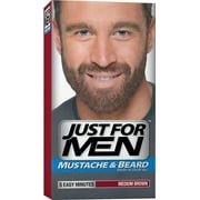 Just For Men Brush-In Color Mustache & Beard Kit, Medium Brown (Pack of 32)