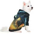 thumbnail image 2 of Fotbe Firefly Forest Fox Print Small Dog Sweater Hoodies Pet Grey Hooded Soft Fleece Sweatshirts with Pocket Fall Winter Puppy Cat Sweaters Warm Clothes-XX-Large, 2 of 7