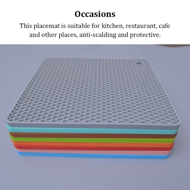 VONKY Heats Insulation Table Mat Dish Plate Pot Pad Square Nonslip Placemat Desk Countertop Protector Kitchen Draining Blue