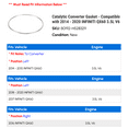 thumbnail image 2 of Catalytic Converter Gasket - Compatible with 2014 - 2020 INFINITI QX60 3.5L V6 2015 2016 2017 2018 2019, 2 of 2