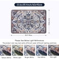 thumbnail image 6 of Wonnitar 2'x3' Bohemian Floral Medallion Area Rug,Oriental Distressed Small Bath Rug Country Vintage Doormat Faux Wool Non-Slip Washable Low-Pile Carpet for Bathroom Kitchen Laundry Room Decor, 6 of 7