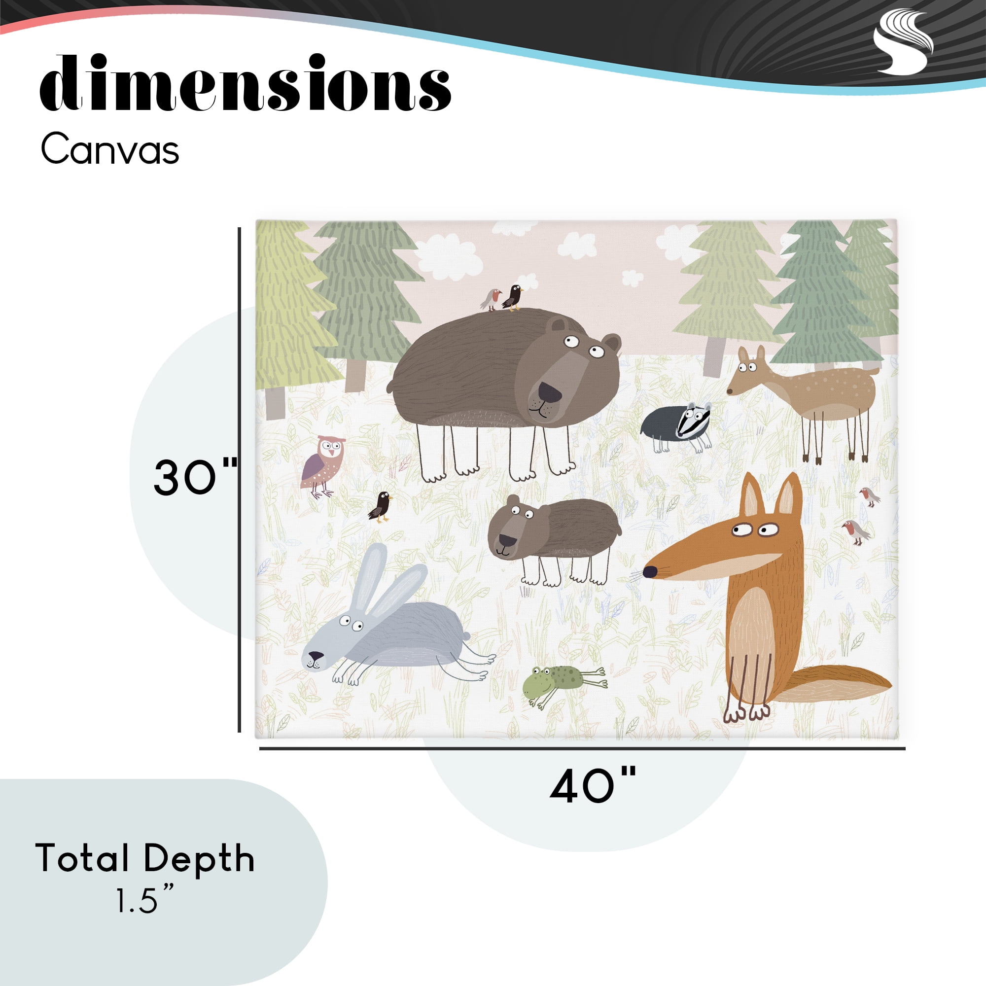 Stupell Industries Forest Animals Out and About Canvas Wall Art, design by Carla Daly