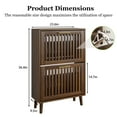 thumbnail image 6 of Semiocthome 23.6" Shoe Storage Cabinet with 2 Flip Louvered Drawers for Entryway, Hallway, Walnut, 6 of 10