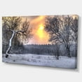 thumbnail image 2 of Winter Landscape with Yellow Sun - Landscape Canvas Art Print, 2 of 3
