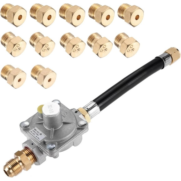 SHIQI-Natural Gas/Propane Grill Conversion Kits, Pressure Regulator Valve with Orifice Nozzle, Compatible with Weber Genesis and Genesis II