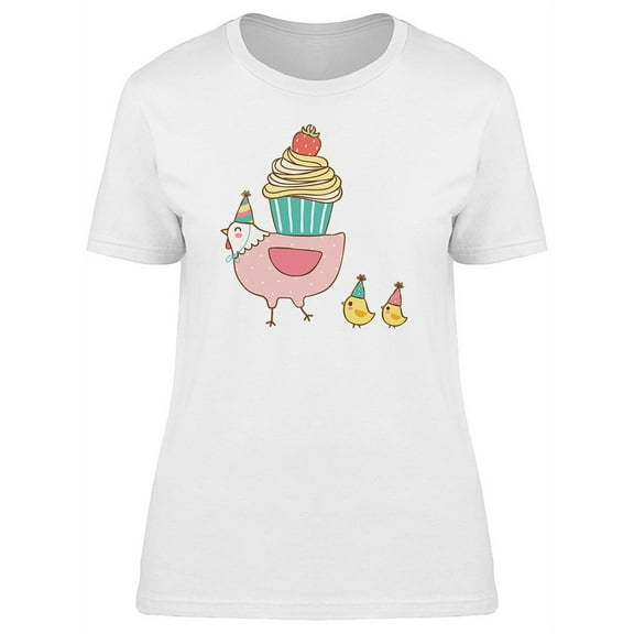 Lovely Hen And Chickens Birthday T-Shirt Women -Image by Shutterstock, Female Medium