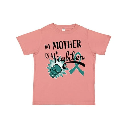 

Inktastic Ovarian Cancer Awareness My Mother is a Fighter Gift Toddler Boy or Toddler Girl T-Shirt