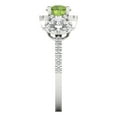 thumbnail image 3 of 1.46 ct Round Cut Natural Peridot Three-Stone Engagement Ring for Women in 18K White Gold, 3 of 5