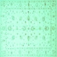 thumbnail image 1 of Ahgly Company Machine Washable Indoor Square Persian Turquoise Blue Traditional Area Rugs, 7' Square, 1 of 4