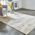 thumbnail image 6 of HomeRoots 512953 12 x 15 ft. Gold Gray & Ivory Abstract Stain Resistant Rectangle Area Rug, 6 of 8