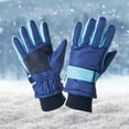 thumbnail image 5 of 3-15 Years Kids Warm Gloves Winter Waterproof Snow Gloves for Ourdoor Sports, Toddler Bulky Ski Gloves for Boys Girls Dark Blue 9 Years, 5 of 6
