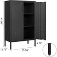thumbnail image 3 of Marcree Metal Accent Cabinet with Adjustable Shelves, Freestanding Storage Cabinet with Doors, Black, 3 of 10