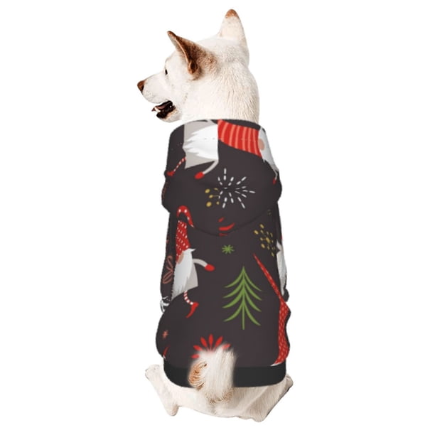 Balery Cute Christmas Gnomes Sudadera con Capucha para Perros Pequeños – Ropa para Mascotas, Disfraz para Perros y Gatos, Ideal para Fiestas y Cosplay-Small