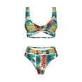 thumbnail image 4 of Daiia Colorful Hawaii Palms Women's Bikini Set Two Piece Swimsuit High Waisted Bikini Adjustable Straps Bikini Perfect for Beach, Pool, and Summer Vacation-XX-Large, 4 of 9