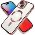 thumbnail image 4 of Case Made for iPhone 15 Plus 6.7 Inch [Built-in Camera Lens Protector] [Compatible with MagSafe] Anti-Scratch Shockproof Protective Slim Electroplated Case for Women Men - Pink, 4 of 6