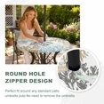 thumbnail image 4 of Round Outdoor Tablecloth with Umbrella Hole and Zipper, Brown Coastal Tablecloth with Elastic Waterproof, Teal Grey Sea Coral Starfish Nautical Patio Table Covers for 31" - 35" Picnic Pool Tables, 4 of 9