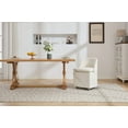 thumbnail image 5 of Set of 2 Chenille Fabric Dining Chairs - Modern Style with Universal Wheels, 5 of 26