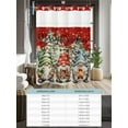 thumbnail image 6 of No Hook Cloth Fabric Shower Curtain with Snap in Liner, Red Christmas Waterproof Shower Curtains Set with See Through Top Window, Winter Gnomes Xmas Pine Tree Snowflake Bath Curtains Shower 54"x78", 6 of 6