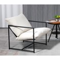thumbnail image 4 of Silla de acento de terciopelo moderno elegante, silla reclinable contemporánea de marco de metal con cojín de asiento profundo para la oficina en el hogar, 4 of 5