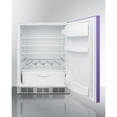 thumbnail image 4 of Undercounter 24 Inches all-refrigerator for residential use with lavender purple door, stainless steel handle, and white cabinet, 4 of 5