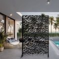 thumbnail image 3 of Neutypechic Outdoor Privacy Screen with Stand 76" x 47.2" x 15.7" Metal Balcony Decorative Screen, 3 of 5