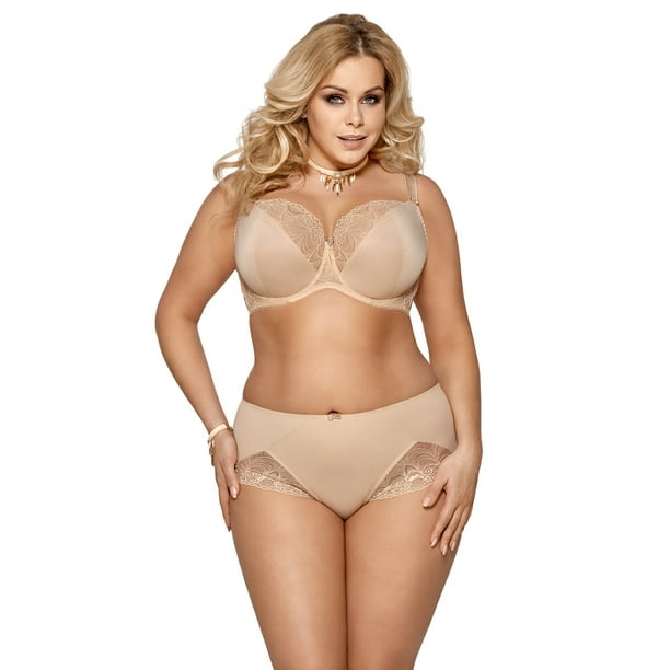 Gorsenia K425 Casablanca Beige Solid Colour Lace Non-Padded