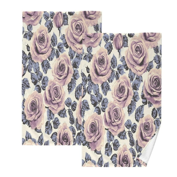 Wobogo Mauve Vintage Rose 100% Cotton Towel 2 Pieces Set Super Soft and Highly Absorbent Suitable for Bathroom Gym Travel Camping Pool