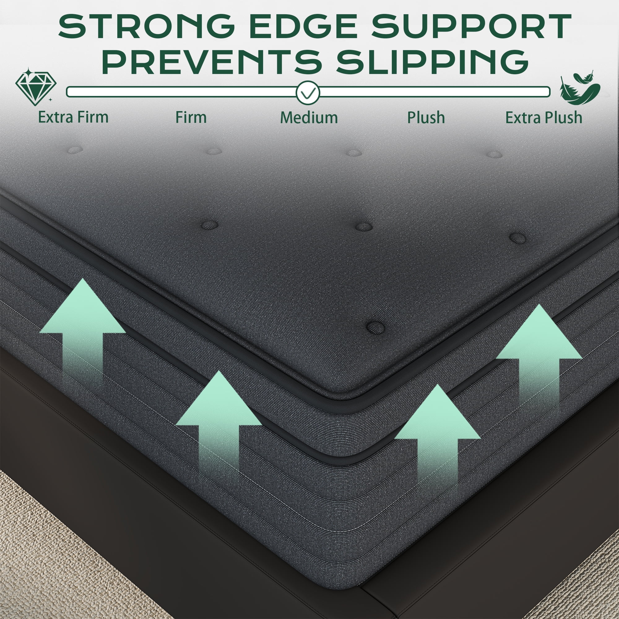 Mulinature 14inch King Mattress,Hybrid Mattresses Medium Firm in a Box