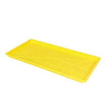 SUNPACK 10” x 20” Heavy Duty Mesh Plastic Seed Starting Tray, Yellow, 1" - Ensures Water Drainage and Aeration, Perfect for Greenhouses or Indoor Gardening