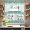 thumbnail image 3 of Happy Easter Swag Curtains Valance & Tier Set, Gnomes Easter Egg Spring Floral Green Flower Bunny Border 3 Pcs Set Kitchen Swag Valances and Tiers 24 Inch Length Rod Pocket Curtain Drapes for Bedroom, 3 of 9