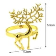 thumbnail image 5 of harmtty Napkin Ring Christmas Deer Pattern Sturdy Alloy Wedding Center Napkin Circle for Bar, 5 of 7