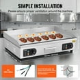 thumbnail image 4 of VEVOR Commercial Electric Griddle, 2800W Countertop Half-Flat Top Grill, 122℉-572℉ Adjustable Temp, 28in Stainless Steel Griddle Grill with 2 Shovels for Home or Restaurant (No Plug), 4 of 9